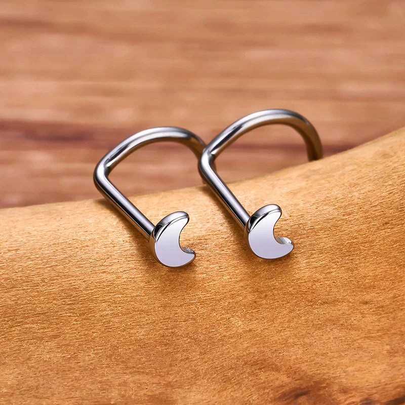 Moon nose stud screw titanium 20G