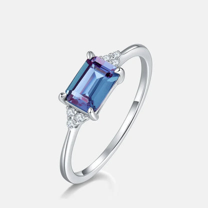 Alexandrite birthstone ring dainty and simple