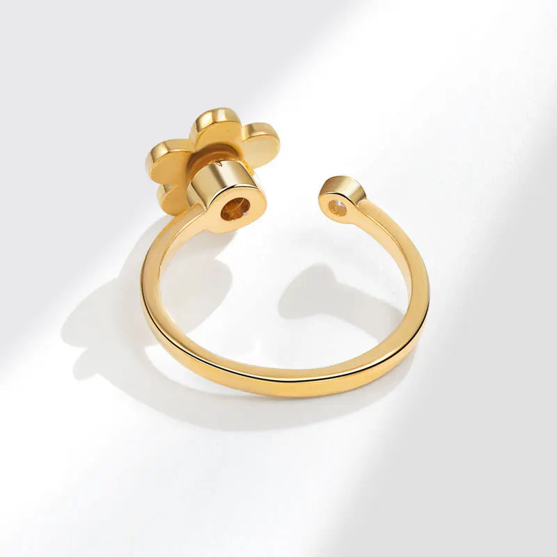 Spinning flower ring anxiety ring for daughter for kids cute fidget ring