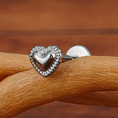 Heart medusa piercing in gold and silver cute titanium lip stud nose stud ear stud 16G