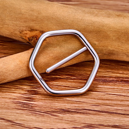 Hexagon nipple piercing titanium nipple ring very unique silver and gold 16G 14mm