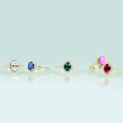 14K gold Princess Diana wedding ring mini blue star sapphire