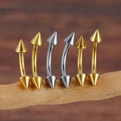 Spike curved barbell titanium 16G curved barbell piercing 6mm 8mm 10mm 12mm