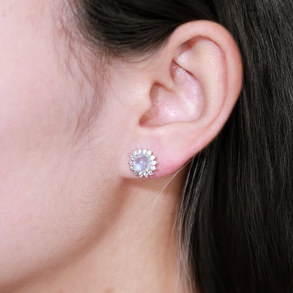 Vintage-style moonstone earrings small ear studs ear studs for women