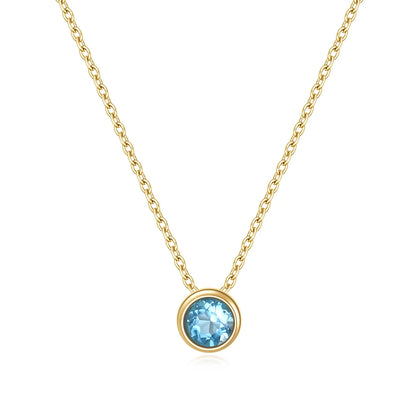 Topaz necklace simple and tiny birthstone necklace for mom