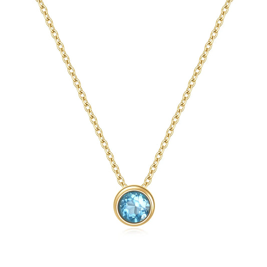 Topaz necklace simple and tiny birthstone necklace for mom