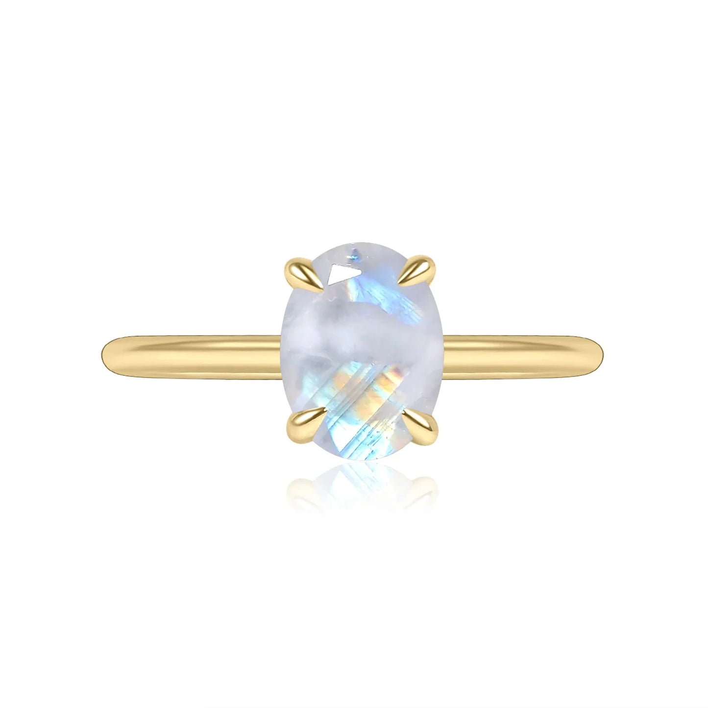 Moonstone birthstone ring simple and dainty oval moonstone ring affordable engagement ring