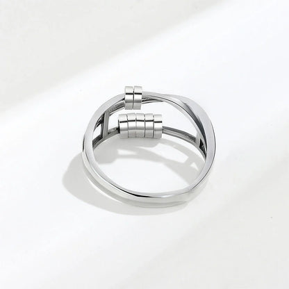 Fidget bead ring anti-stress sterling silver