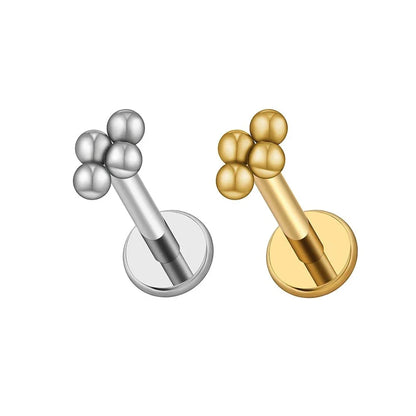 Small medusa piercing with 4 dots cute and tiny titanium lip stud nose stud ear stud 16G