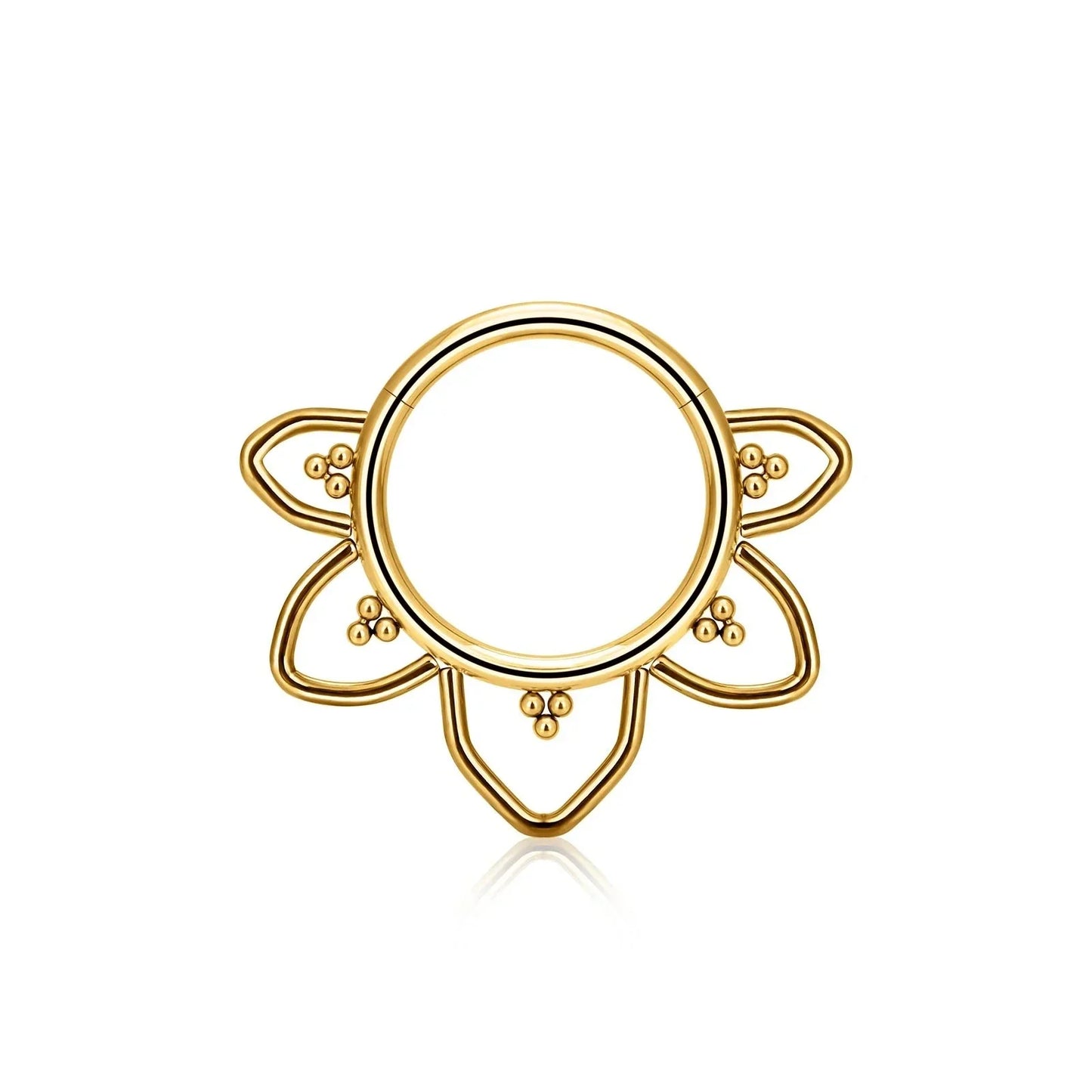 Daith piercing clicker titanium septum ring 16G in gold and silver