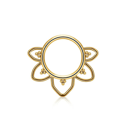 Daith piercing clicker titanium septum ring 16G in gold and silver