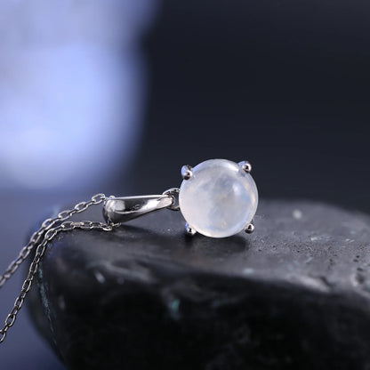 Real moonstone necklace simple and dainty June Birthstone necklace for women