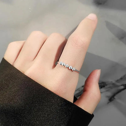 Fidget bead ring 8 beads 10 beads sterling silver bead anxiety ring