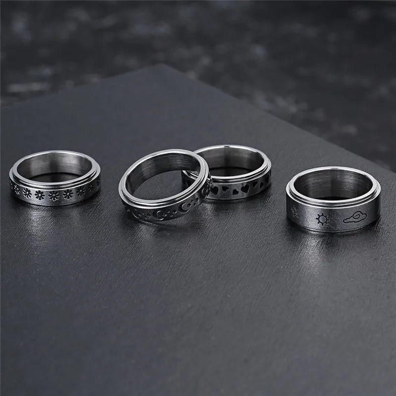 Stainless steel heart spinner ring