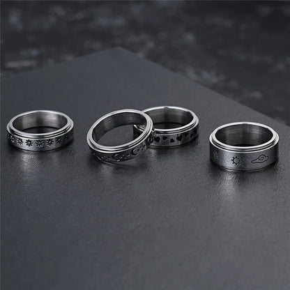 Stainless steel heart spinner ring