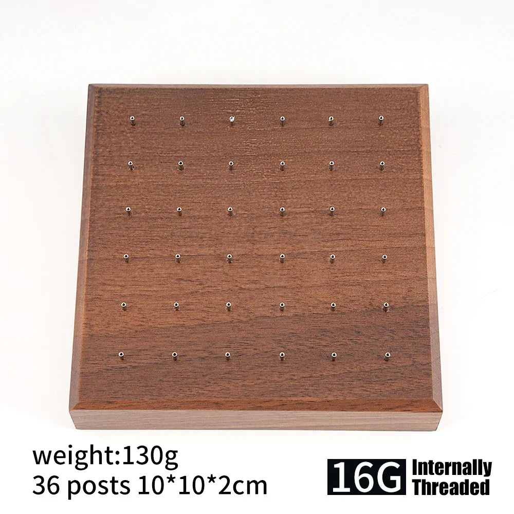 Stud earring stand made of black walnut wood nose stud lip stud display