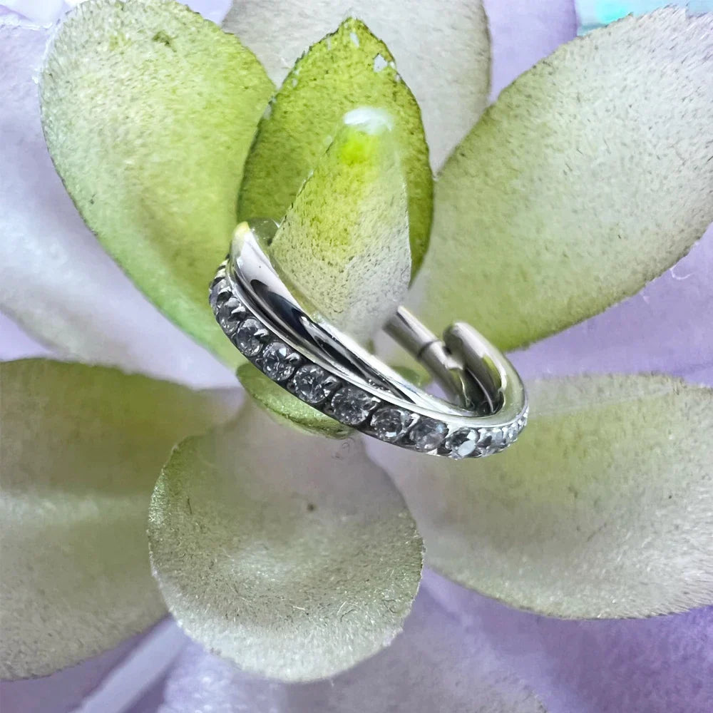 Double hoop conch earring 16g 12mm conch hoop outer conch ring titanium gold silver 8mm 10mm twisted ring