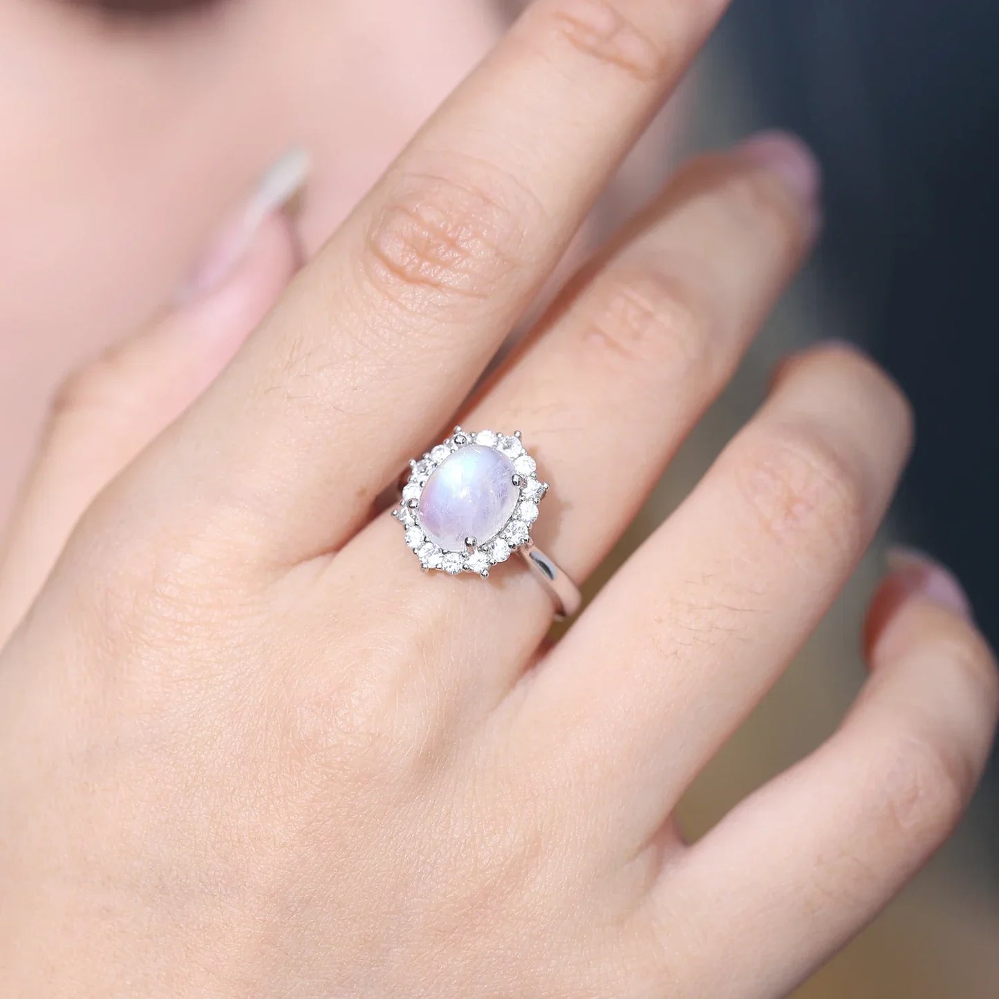 Moonstone engagement ring with a large moonstone oval engagement ring huge moonstone ring