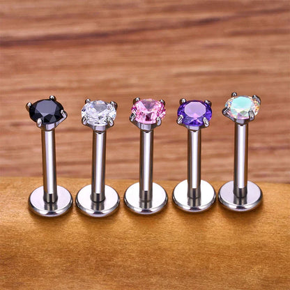 Ashley piercing stud titanium lip piercing stud labret stud with CZ stones cute ashley piercing jewelry