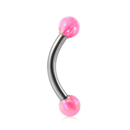 Opal eyebrow piercing titanium curved barbell banana barbell vertical labret rook piercing
