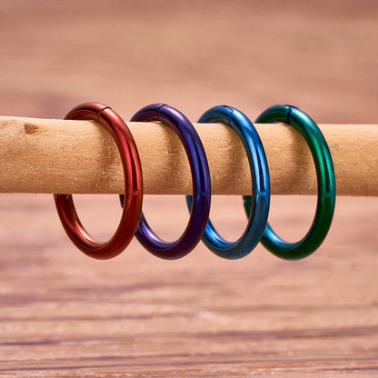 Hoop nose piercing red green purple blue ear piercing lip piercing titanium hinged segment clicker 16G 18G 20G