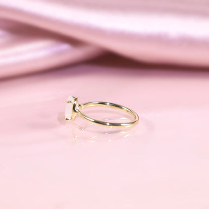 Moonstone birthstone ring simple and dainty oval moonstone ring affordable engagement ring