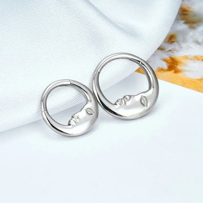 Moon daith ring in gold and silver titanium daith piercing septum ring