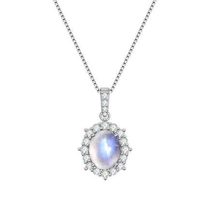 Vintage-style moonstone necklace sterling silver birthstone necklace