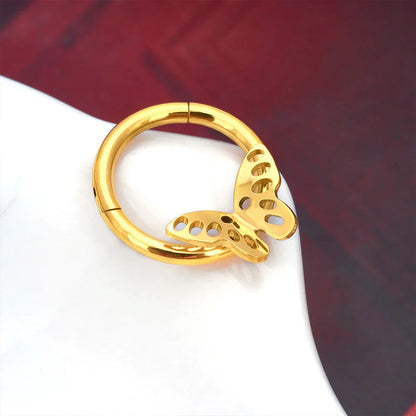 Butterfly septum ring titanium butterfly wings butterfly nose piercing