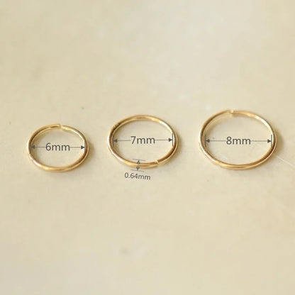 14K gold nose ring simple and minimalist