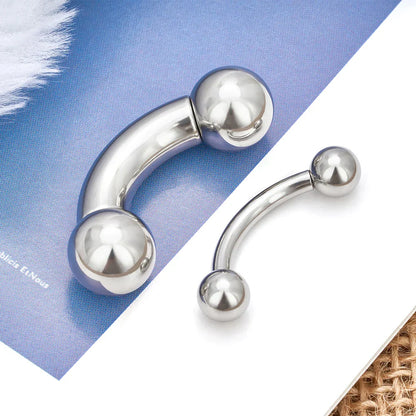 Large gauge ear piercing curved barbell titanium conch piercing 0G 2G 4G 6G 8G 10G 12G