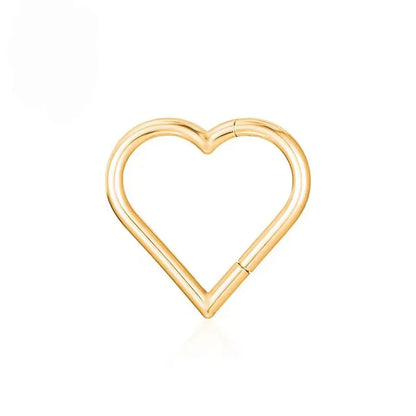Heart septum ring 16G titanium nose ring gold silver black