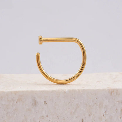 D shape nose ring 20 gauge nose ring titanium D shape nose stud 18 gauge