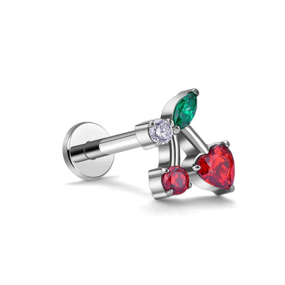 Cherry nose stud titanium cherry stud earring cute nose studs
