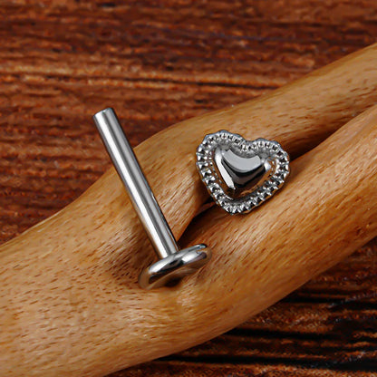 Heart medusa piercing in gold and silver cute titanium lip stud nose stud ear stud 16G