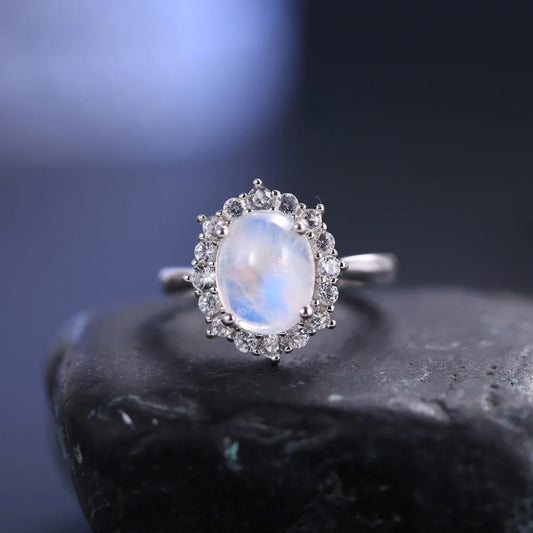 Moonstone engagement ring with a large moonstone oval engagement ring huge moonstone ring
