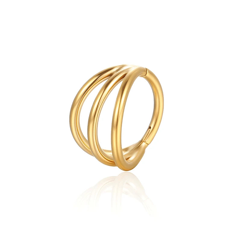 Triple helix piercing hoops titanium 16G
