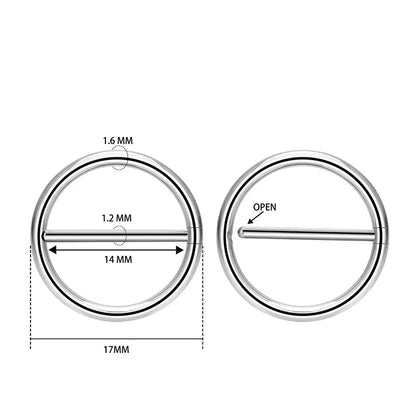 Round nipple rings minimalist and dainty titanium nipple ring bar silver and gold