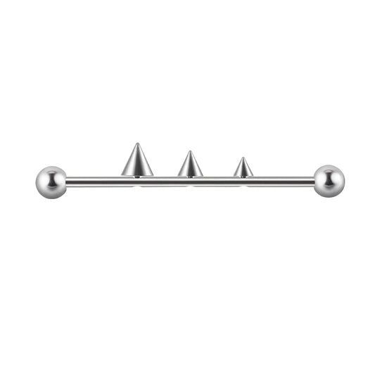 Spike industrial piercing cool industrial piercing with 3 spikes 14G 38mm