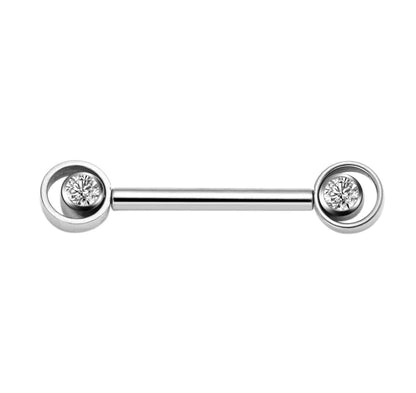Sexy nipple bars with diamond gold and silver nipple bars 14G titanium 2 pieces