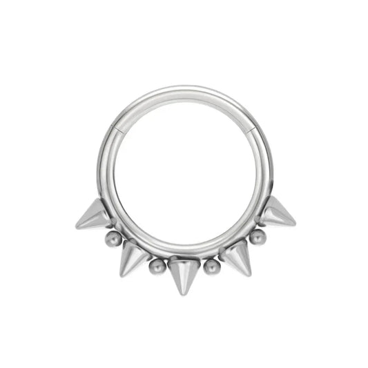Spike septum ring black gold silver brown purple blue pink 16G 14G titanium nose clicker