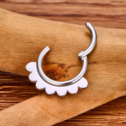 Small daith piercing silver and gold daith ring titanium septum hoop 16G