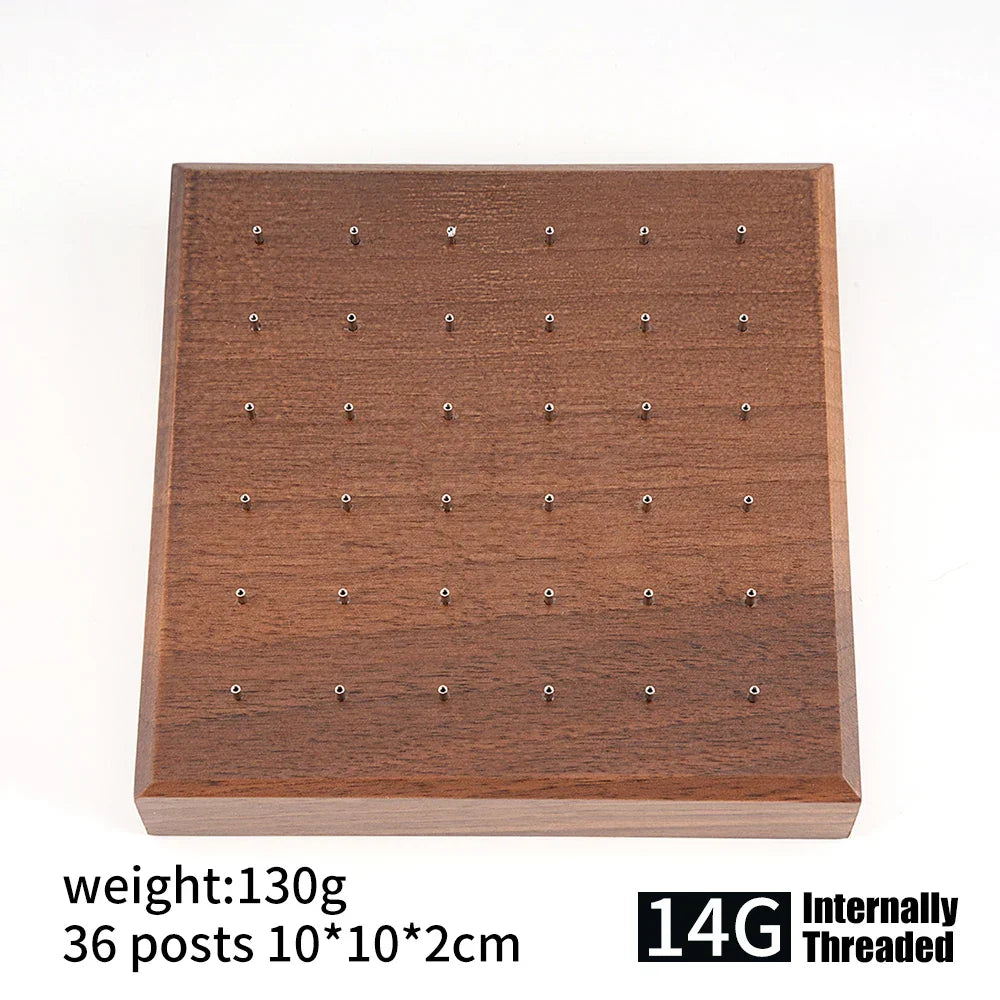 Stud earring stand made of black walnut wood nose stud lip stud display