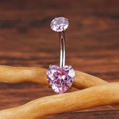 Heart belly ring titanium heart-shaped belly ring 14G heart belly piercing
