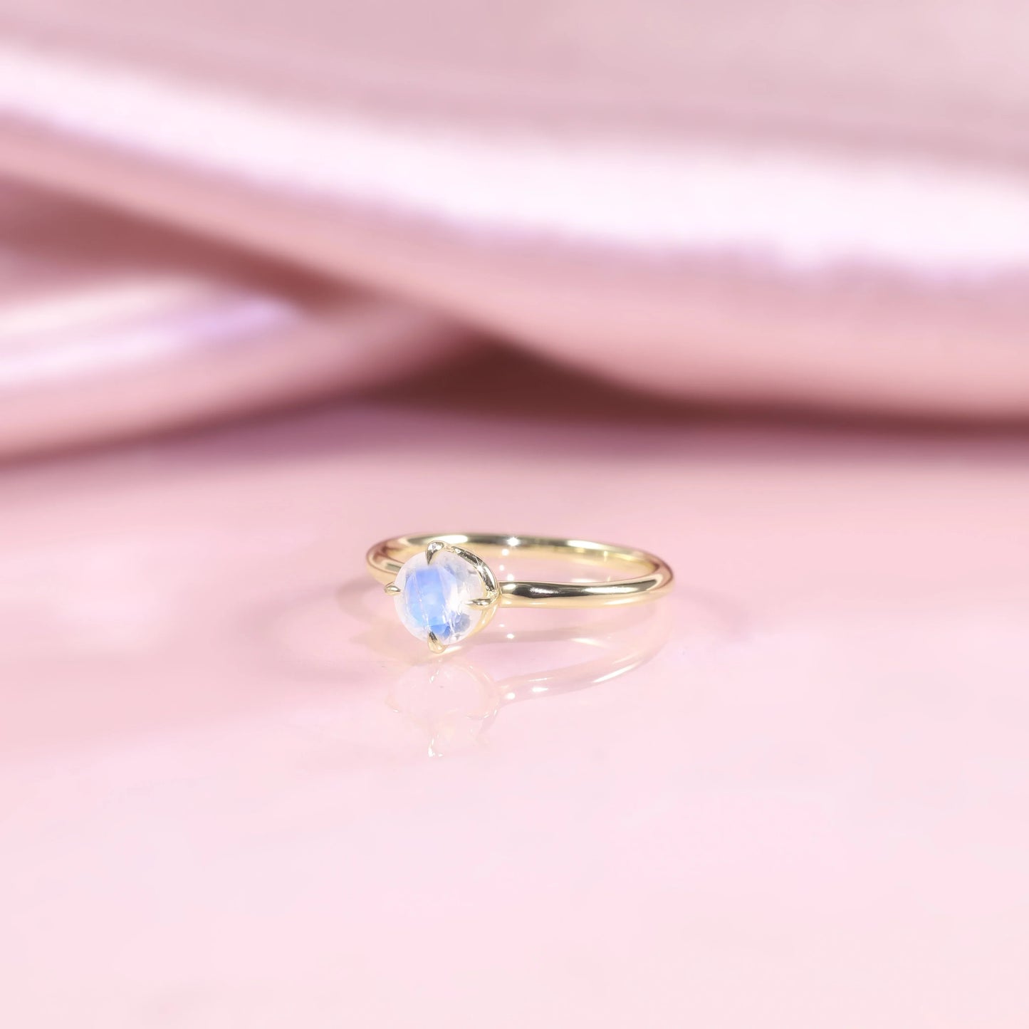 Moonstone crystal ring minimalist with a round moonstone moonstone boho ring gemstone ring