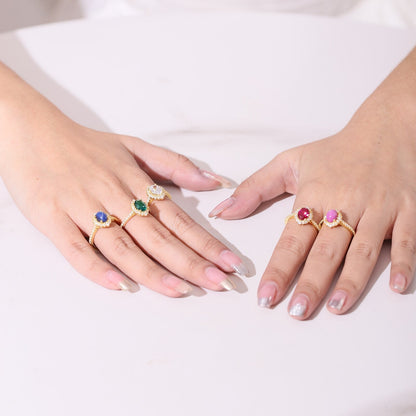 Gold ruby engagement ring Princess Diana ring