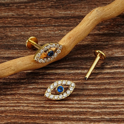 Evil eye earring evil eye nose stud titanium 16G nose ring tragus stud helix piercing gold silver