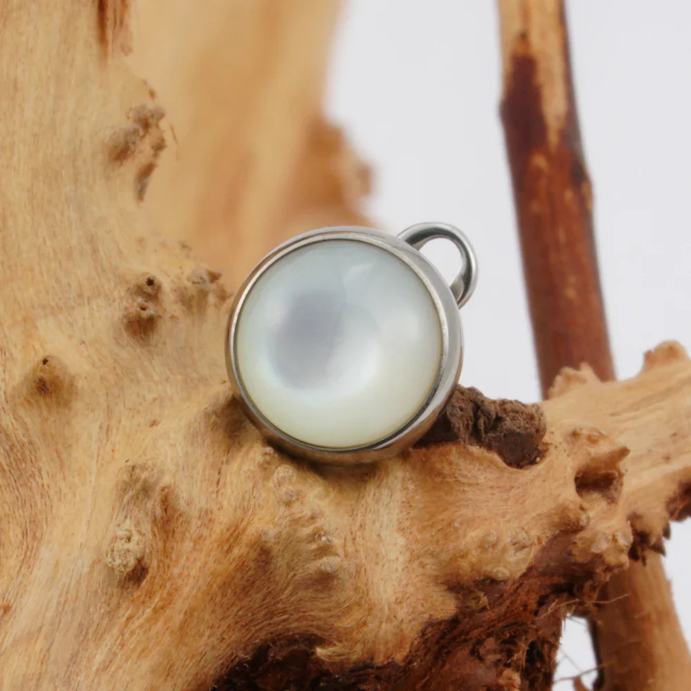 Microdermal with abalone shells made of titanium dermal anchor 14G