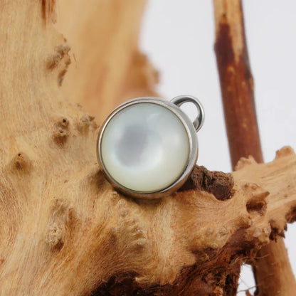 Microdermal with abalone shells made of titanium dermal anchor 14G