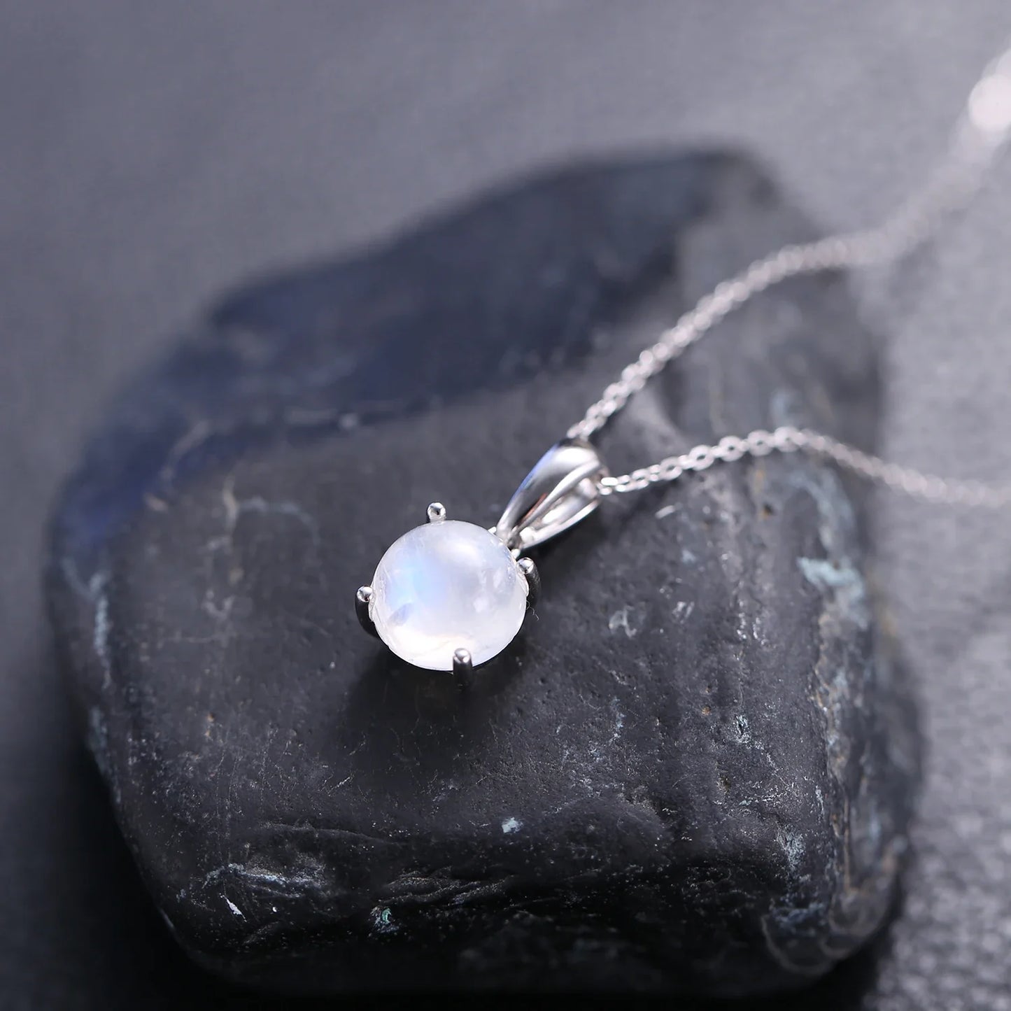 Real moonstone necklace simple and dainty June Birthstone necklace for women